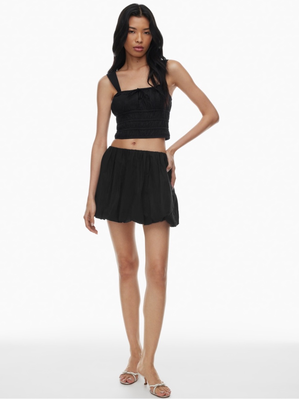 Sunday Best Black Smocked Crop Top & Maxi Skirt Set